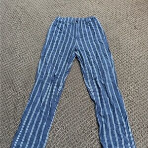 Brandy Melville Navy and White Striped Tilden Pants